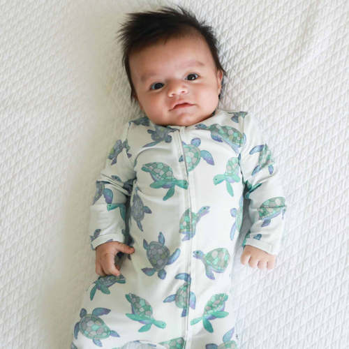 Totally Turtles Zipper Footie