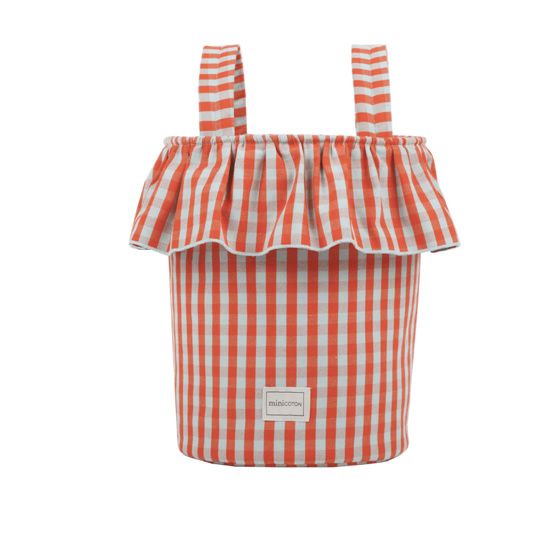 Stroller Handles Basket - Coral + Aqua · Minicoton