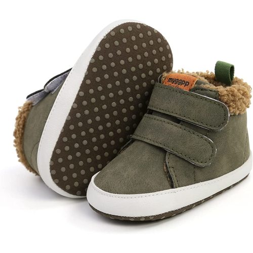 SOFMUO Baby Boys Girls High Top Ankle PU Leather Sneakers Soft Rubber Sole Infant Moccasins Newborn Oxford Loafers Anti-Slip Toddler Wedding Uniform Dress Shoes