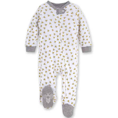 Burt's Bees Baby Boys' Organic Cotton Loose Fit Sleep and Play One-Piece Zip Front Footed Pajamas