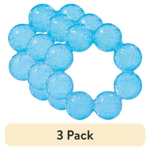(3 pack) Infantino Soothing Soft Circular Water Teether, Blue