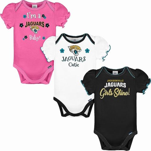 Gerber Baby Girls' NFL Team 3 Pack Short Sleeve Onesie Bodysuit