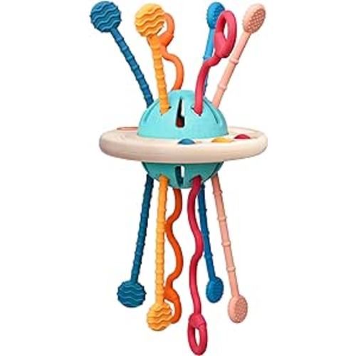 Montessori Toys for Baby 1+ Years Old, Sensory Toys for Toddlers 1-3, Silicone Baby Teething Strings, Travel Toy for 18+ Months, Gift for Baby Shower Infants Car Seat High Chair (Bright Colors) : Toys & Games