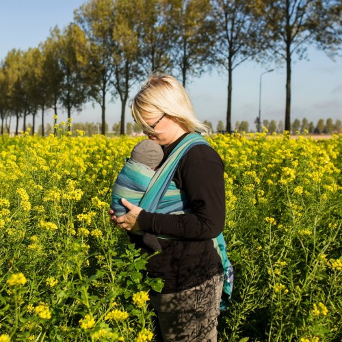 Woven Baby Wrap - Daiesu Ocean - Woven Wrap Baby Carrier, Infant carrier, gift for new mom, baby sling, newborn and toddler