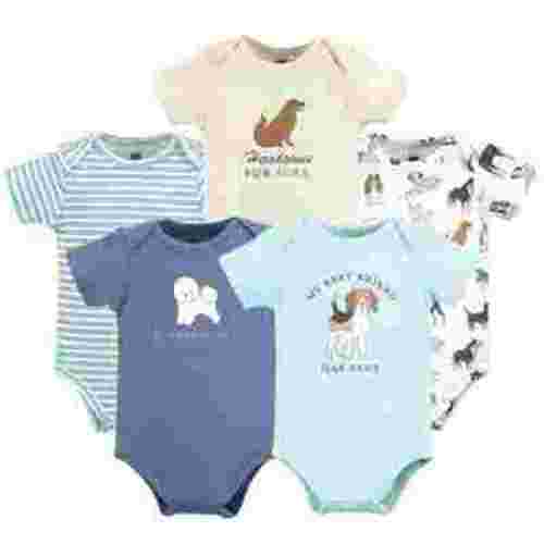 Hudson Baby Short Sleeve Bodysuits, 5-Pack, Newborn- 24 Months
