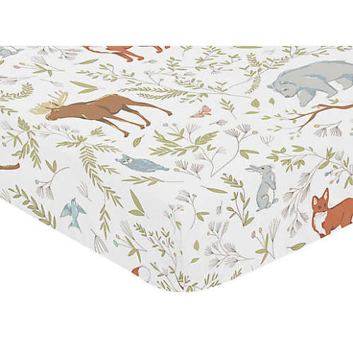 Sweet Jojo Designs Woodland Toile Animal Print Fitted Crib SheetSweet Jojo Designs Woodland Toile Animal Print Fitted Crib Sheet