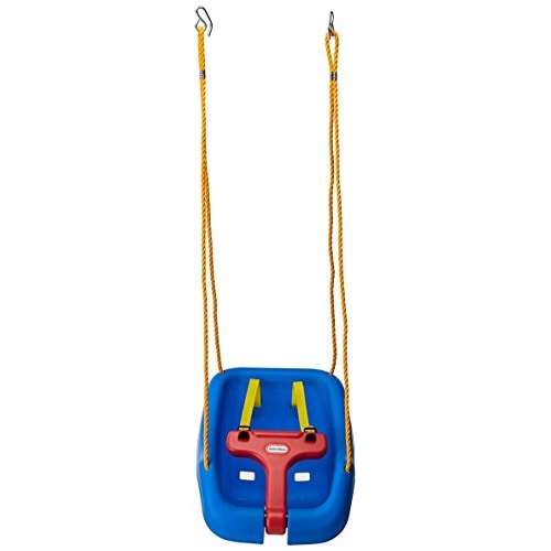 Little Tikes Snug 'n Secure Blue Swing with Adjustable Straps, 2-in-1 for Baby and Toddlers Ages 9 Months - 4 Years