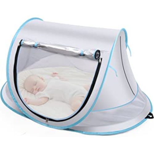 Baby Beach Tent,Large Pop Up Beach Tent Sun Shade for Beach,Portable Baby Travel Tent with Mosquito Net,Indoor Baby Play Tent,UPF 50+ UV Protection Sun Shelters for Infants