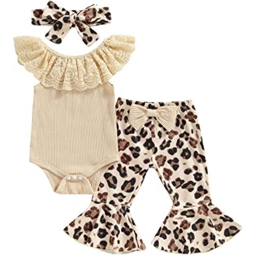 CIYCUIT Baby Girl Clothes 0 3 6 9 12 18 24 Months Newborn Romper Bell Bottoms Outfits