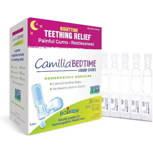 Boiron Camilia Bedtime Liquid Doses for Nighttime Teething Relief, Painful Gums, Restlessness, and Irritability - 30 Count