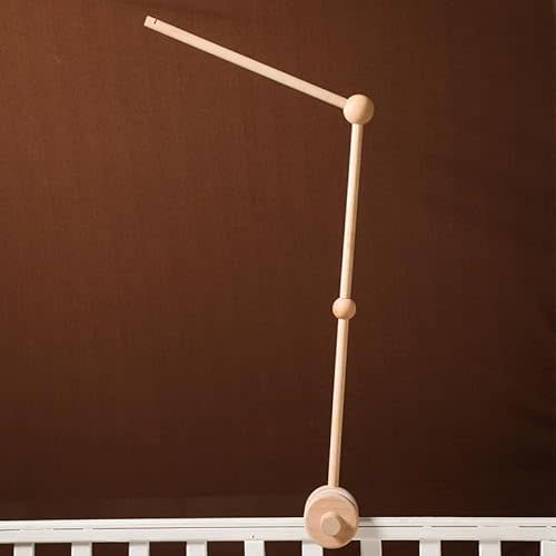 PandaEar Baby Crib Mobile Arm, Beech Wooden Mobile Holder with Anti-Slip Attachment, Baby Mobile Hanger for Crib Nursery Décor Accessories