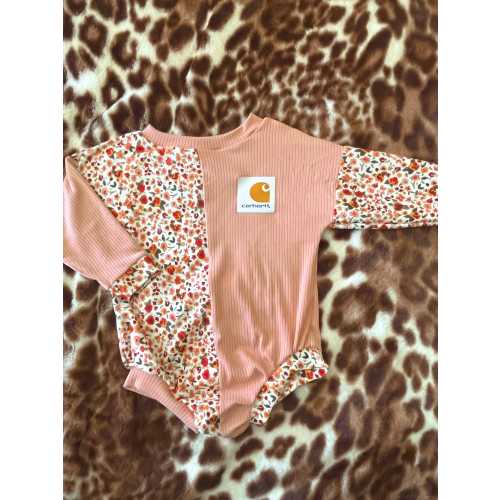 Patched carhartt romper/ toddler clothing/ baby clothing/ goth / boho / trendy / sparkle/ handmade/ custom baby clothes / romper /leotard