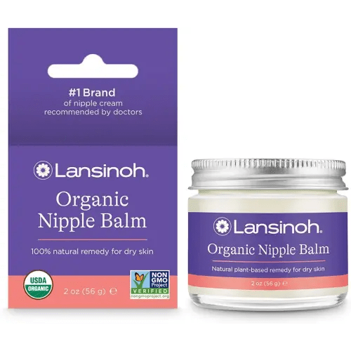 Lansinoh Organic Nipple Butter, Nipple Cream Safe for Breastfeeding Baby, Postpartum Essentials for Mom, 2 Ounces