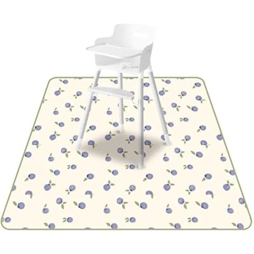 Baby Splat Mat for Under High Chair, 51 x 51 Inch Waterproof Splash Mat, Wipeable Floor Protector, Easy Clean Feeding Mat for Mealtime, Art and Playtime