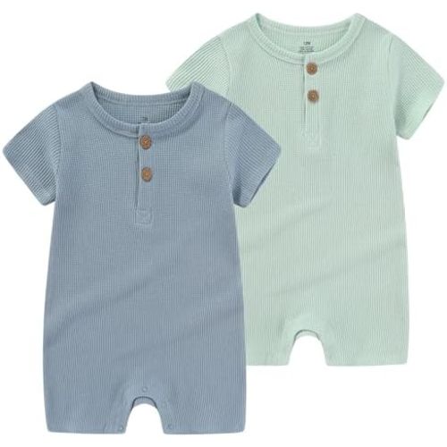Baby Bodysuits Solid Romper One-Piece Newborn Clothes 2 Pack Baby Shower Gifts
