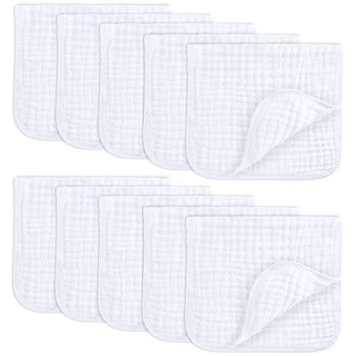 Comfy Cubs - muslin BURP cloths 20"x10" Large (White or Lace)