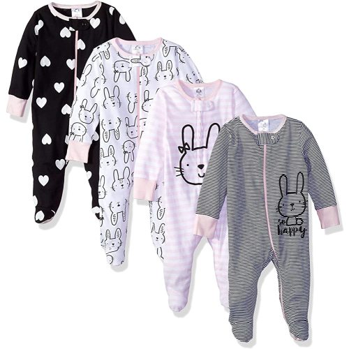 Gerber Baby Girls' 4 Pack Sleep 'N Play Footie