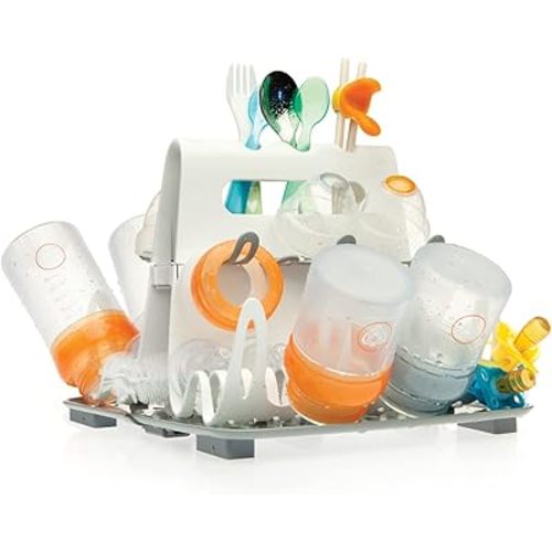 Prince Lionheart Baby Bottle Drying Rack, Deluxe Drying Station Essential Home Item, Holds Up To 8 Large Bottles, Accommodates Many Feeding Accessories and Teething Toys