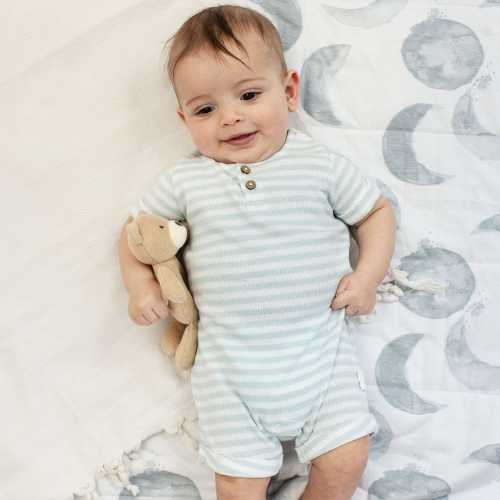 Rib Stripe Organic Cotton Baby Romper – Burt's Bees Baby