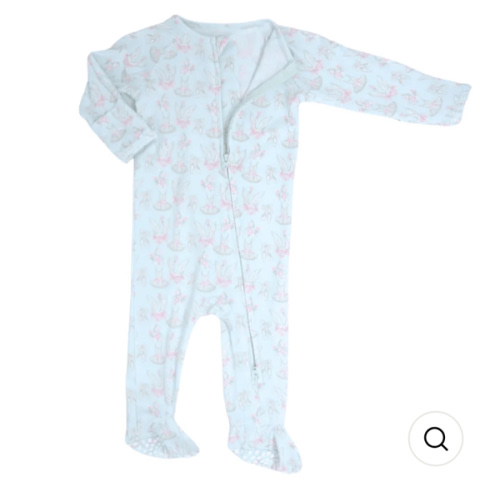 Swan Ballet Zipper Footie– Sweet Bamboo