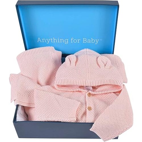 Gerber Unisex Baby 3-Piece Knit Clothing Gift Set Pink Newborn
