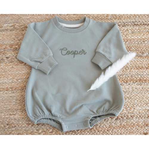Personalized Baby Romper, Custom Embroidered Sweatshirt Romper, Personalized Romper, Baby Gifts, Personalized Bubble Romper COC97C X