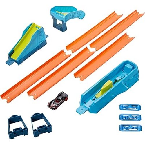 Hot Wheels Toy Car Set, Track Builder Unlimited Long Jump Pack, Playset with 13 Component Parts & 1:64 Scale Vehicle