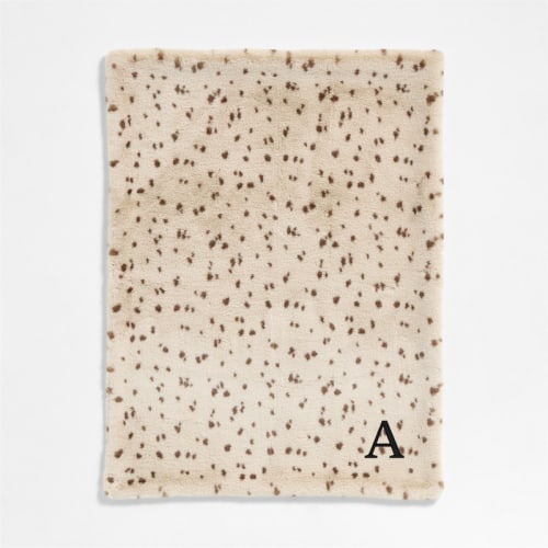 Personalized Leopard Print Faux Fur Baby Stroller Blanket