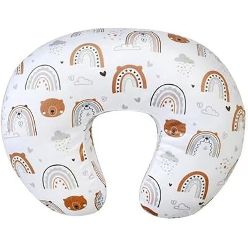 iEvolve Minky Nursing Pillow Cover Breast Feeding Pillow Cover Slipcover U Shape for Baby Boy Girl,Cover Only(RainbowBear)