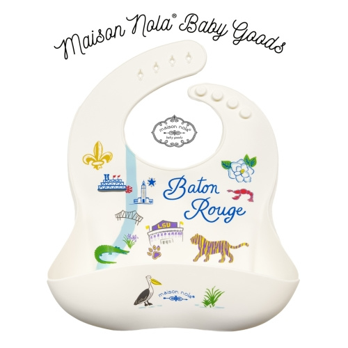 Baton Rouge Map Silicone Bib | Maison Nola