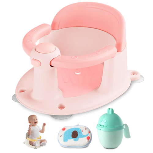 Baby Bath Seat, Bath Seat for Baby 6 Month & up, Baby Bath tub Seat with Suction Cups, Non-Slip, Detachable, Pink