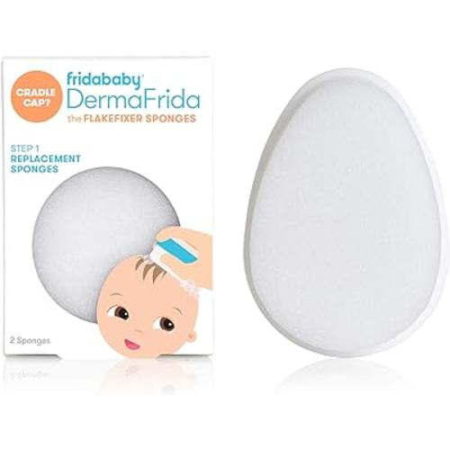 Frida Baby Replacement Sponges for The 3-Step Cradle Cap System by Dermafrida The Flakefixer 2 Pack of Soft Sponges Work with The Flakefixer System(Sold Separately)