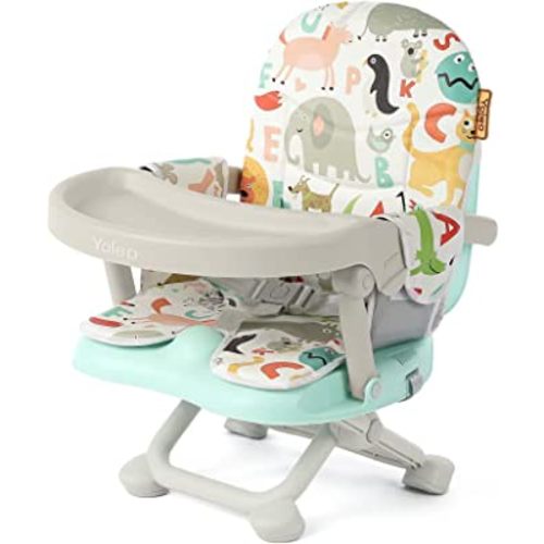 YOLEO Baby High Chair Booster Seat for Dining Table, Foldable High Chairs with Adjustable Heights, Travel Booster Seat with Removable Tray