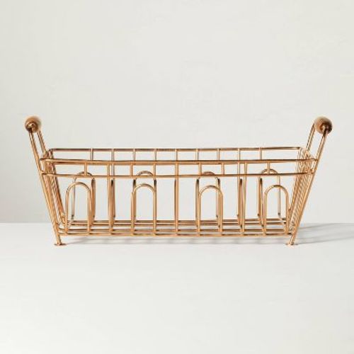 Metal Drying Rack Copper Finish - Hearth & Hand™ with Magnolia: Freestanding Iron & Wood, Countertop Kitchen Organizer