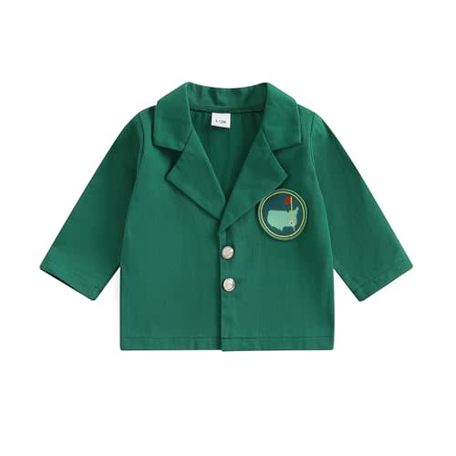 mlpeerw Baby Boy Jacket Toddler Golf Clothes Long Sleeve Lapel Button Down Top Infant First Birthday Outfit Spring Golf Coat