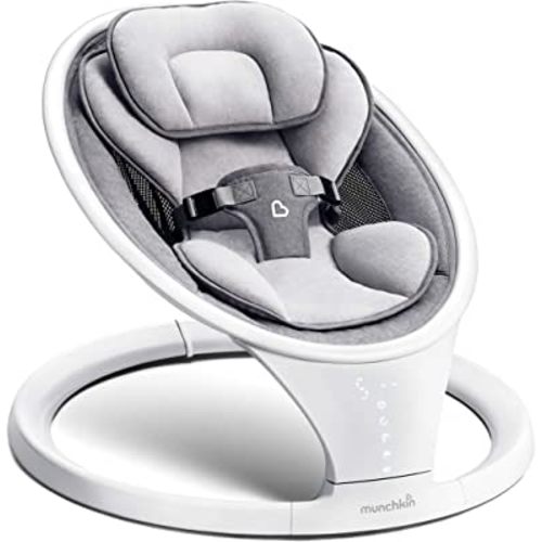 Munchkin® Bluetooth Enabled Lightweight Baby Swing with Natural Sway in 5 Ranges of Motion, Includes Remote Control, White