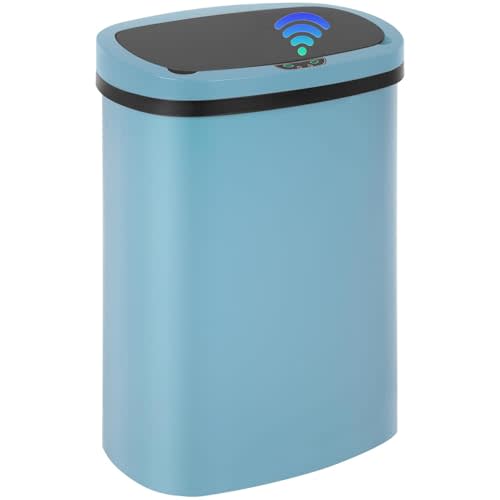 Bigacc 13 Gallon/50 L Kitchen Trash Can with Lid for Dorm, Garbage Can with Touch-Free Lid, Mute Designed Automatic Trash Can for Kitchen Bedroom Office, Odor Control Trash Bin, Plastic