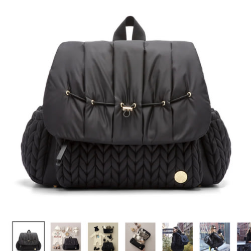 Levy Stylish Diaper Backpack - Black Herringbone