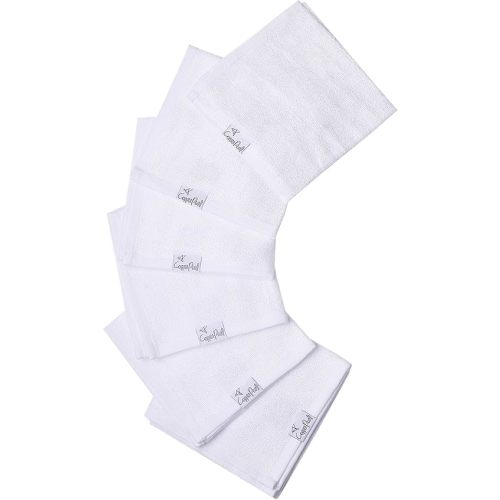 Copper Pearl 6 Ultra Soft Baby Bath Washcloths Premium Large Soft Dove (White) 11" x 11" Towels