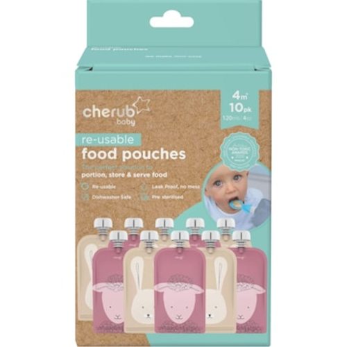 Cherub Baby Food Pouch Minis Assorted 10 pack | Woolworths