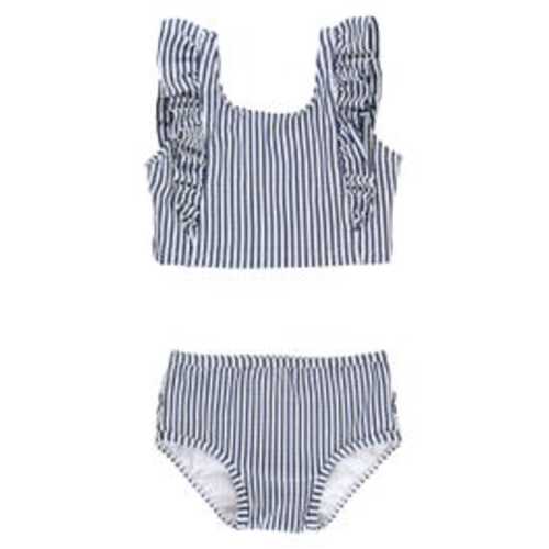 Navy Seersucker Waterfall Tankini - 5