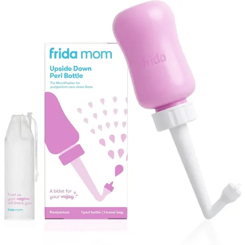 Frida Mom Upside Down Peri Bottle for Postpartum Care, Portable Bidet Perineal Cleansing and Recovery for New Mom, The Original Fridababy MomWasher