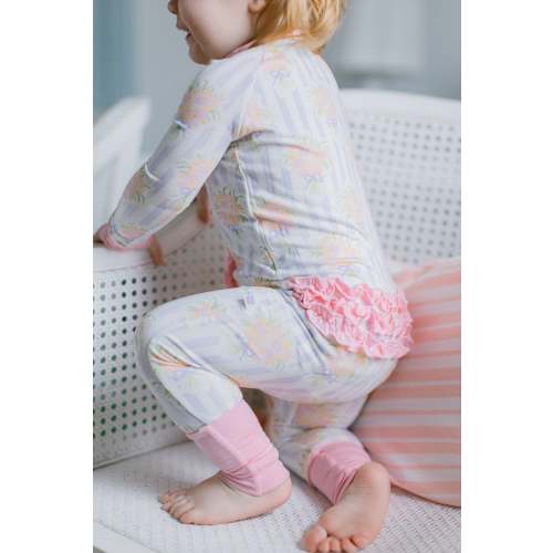 Striped Bouquet Bamboo Romper I Poppy Kids Co