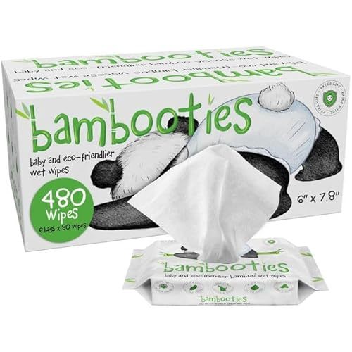 Bamboo Baby Wipes Unscented, Plant based Diaper Wipes for Sensitive Skin, Water based Wipes Baby Sensitive Skin 480 count bulk box of 80ct soft packs x 6