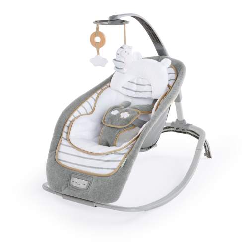 Ingenuity Boutique Collection Vibrating Rocking Seat with Premium Fabric - Bella Teddy, Unisex, Newborn and up