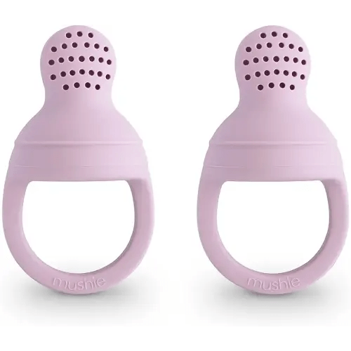 mushie Silicone Baby Fresh Fruit & Food Feeder Pacifier | 6 Months+ (Soft Lilac)