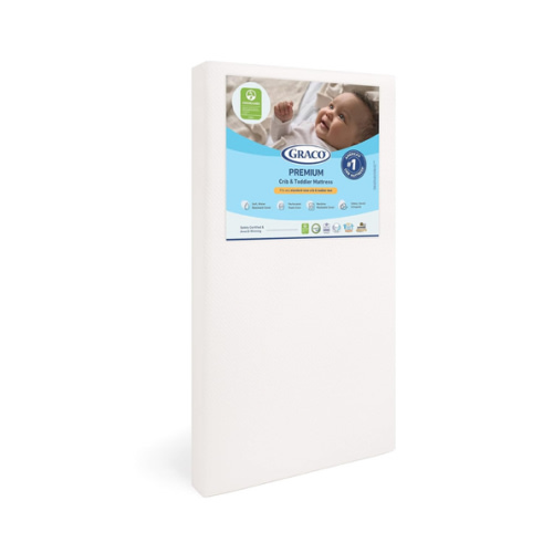 Graco Premium Crib & Toddler Mattress – GREENGUARD Gold Certified & CertiPUR-US Certified, Fits All Standard Crib & Toddler Beds, Waterproof Sleep Surface, Machine-Washable Outer Cover for Easy Care