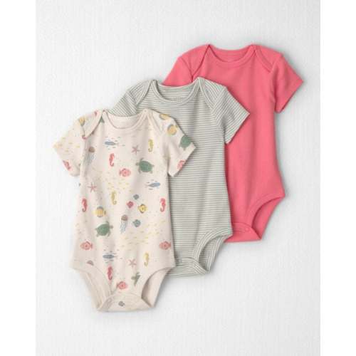 Baby 3-Pack Organic Cotton Bodysuits in Under the Sea - NB