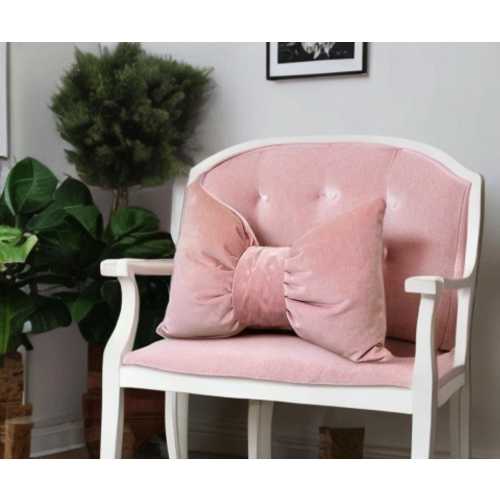Luxurious Pale Pink Velvet Decorative Bow Pillow - 12x18"-Birthday gift-Baby Shower Gift-Housewarming gift-Valentines day Gift