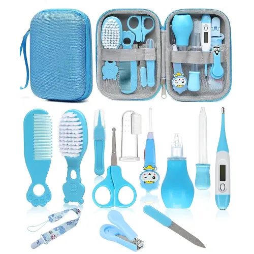 Baby Healthcare and Grooming Kit, Safety Newborn Nursery Baby Care Kit, with Hair Brush Comb, Nail Clipper, Thermometer, Pacifier Clip, Baby Registry Search, Newborn Essentials Girls Boys